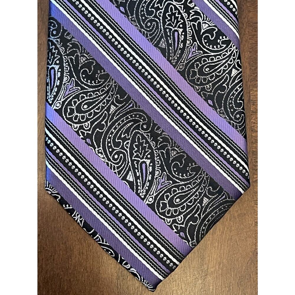 Platinum Designs Purple Gray Black Hand Made 100% Polyester Men’s Neck Tie China